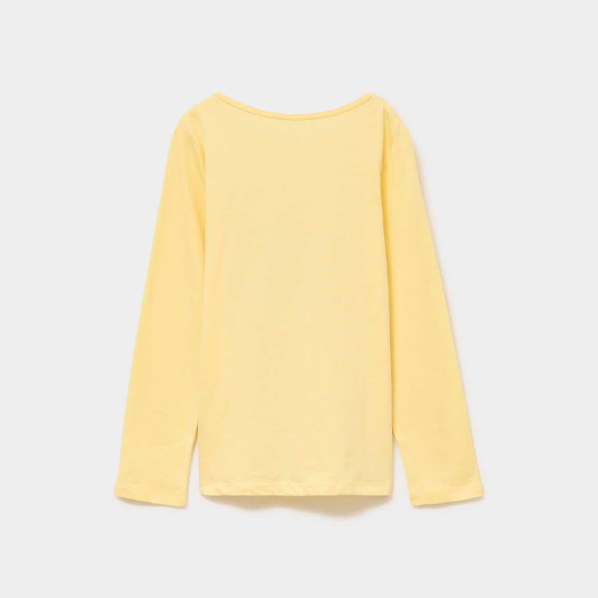 Ensemble pyjama pantalon 2 pi&egrave;ces coton jaune pastel fille