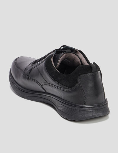 Derbies à lacets en cuir noir homme