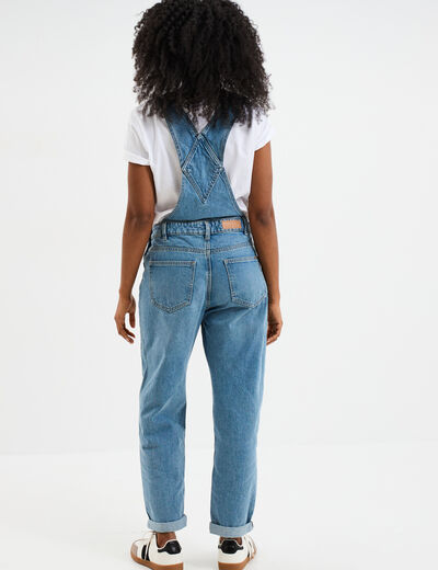 Salopette en jean mom boutonnée denim double stone femme