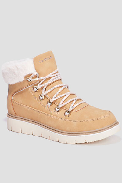 Bottines fourrées à lacets Trappeur sable femme
