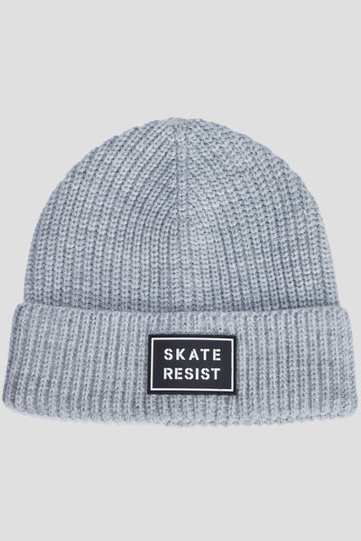 Bonnet gris clair homme
