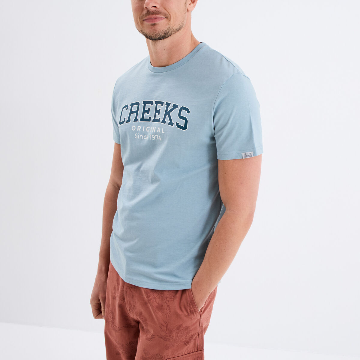 T-shirt manches courtes coton gris homme