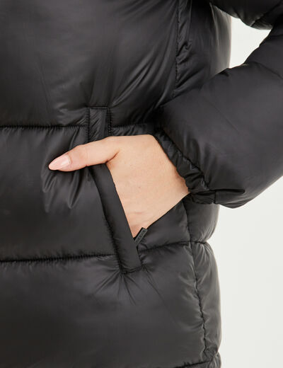 Doudoune col montant zippée noir femme
