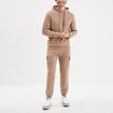 Pantalon jogging cargo molleton taupe homme