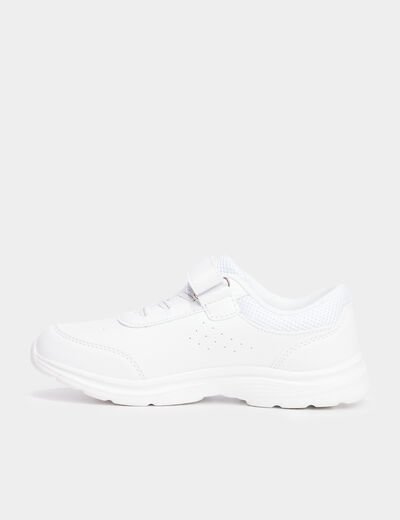 Baskets running à scratchs blanc fille
