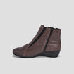 Bottines compensées en cuir marron femme