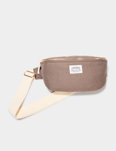Sac banane bandoulière ajustable gris foncé femme