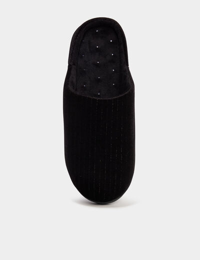 Chaussons mules noir femme