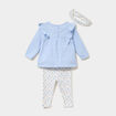 Ensemble blouse legging bandeau coton ecru b&eacute;b&eacute; fille