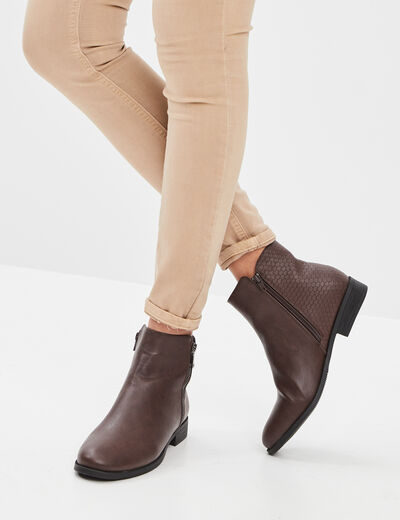 Bottines plates marron femme