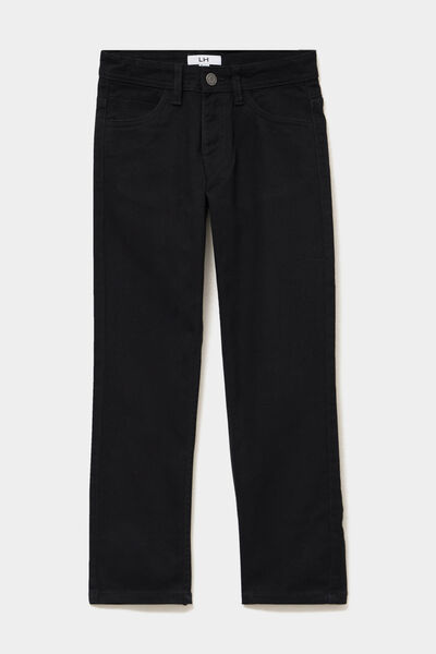 Pantalon regular coton majoritaire noir gar&ccedil;on