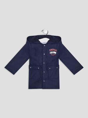 parka droite a capuche bleu marine bebeg