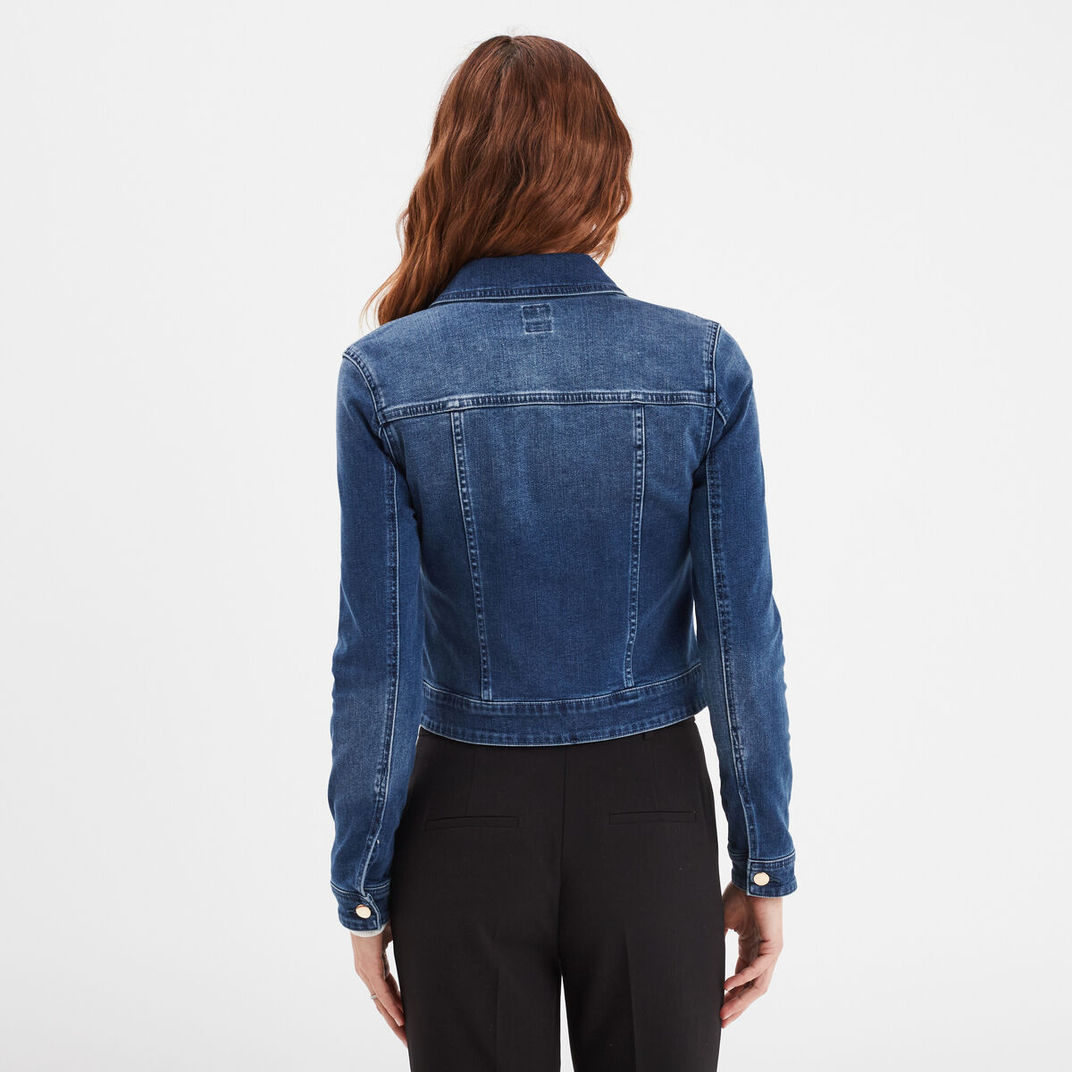 Veste en jean cintr&eacute;e zipp&eacute;e Mosquitos denim double stone femme