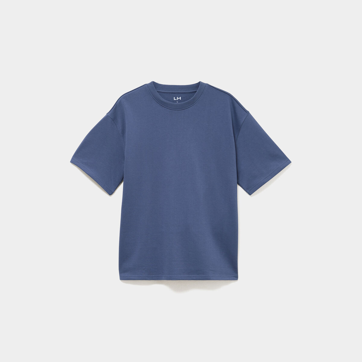 T-shirt col rond droit relax fit bleu homme