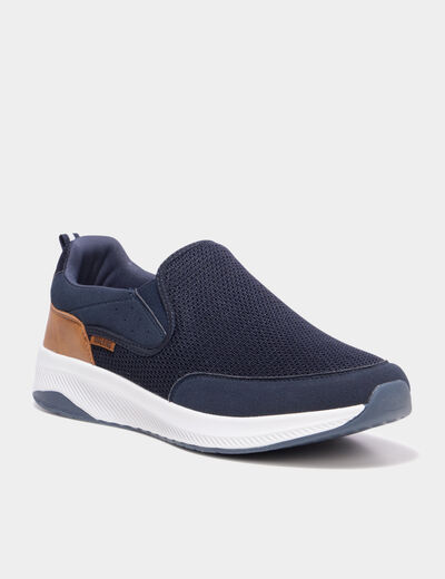 Baskets semelles &eacute;paisses bleu marine homme
