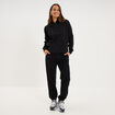 Pantalon jogging droit molleton noir femme