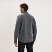 Sweat polaire col camionneur gris argent homme