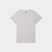 T-shirt col tunisien manches courtes gris clair homme