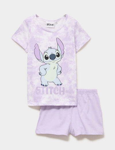 Ensemble pyjama short coton Stitch parme fille