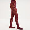 Collants 20D effet dentelle bordeaux femme