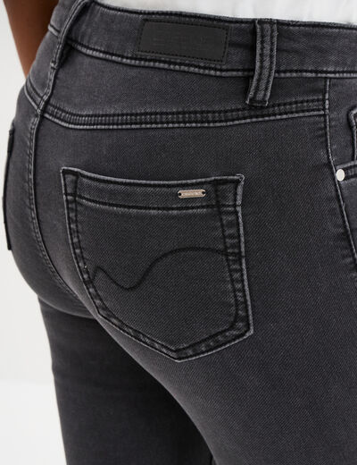 Jean stretch slim 7/8 ème denim noir femme