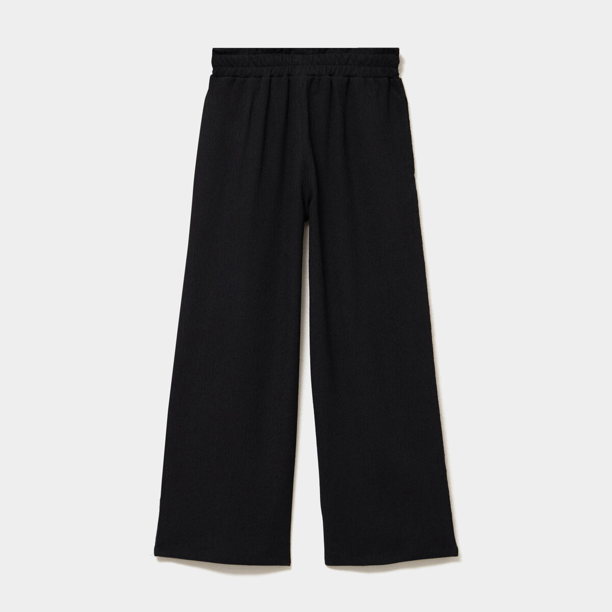 Pantalon droit taille &eacute;lastiqu&eacute;e noir fille
