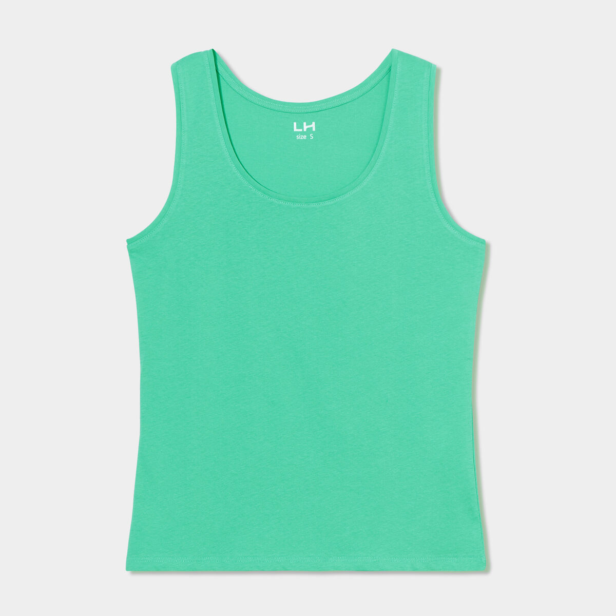 Débardeur bretelles larges coton vert menthe femme
