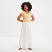 Jupe longue fluide taille &eacute;lastiqu&eacute;e blanc femme
