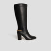 Bottes hautes avec chaînes à talons noir femme