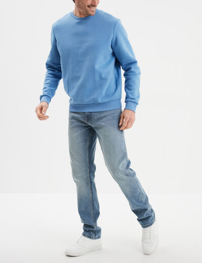 Sweat avec col rond bleu homme