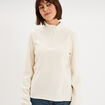 Sweat polaire col camionneur blanc femme