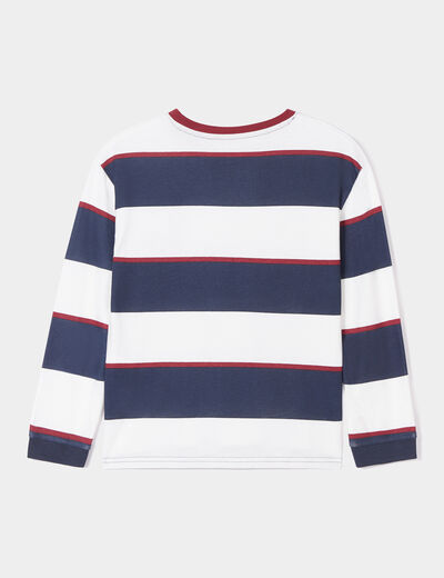 T-shirt manches longues coton Creeks bleu marine garçon
