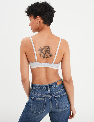 Soutien-gorge triangle paddé coton gris femme