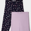 Lot 2 leggings élastiqués 7/8ème bleu marine fille
