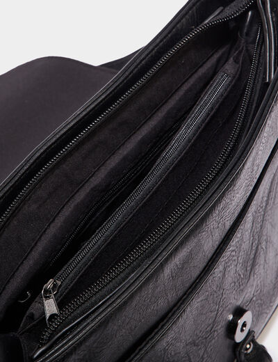 Sac besace en bandouli&egrave;re noir femme