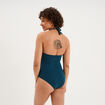 Maillot de bain une pi&egrave;ce dos nu bleu p&eacute;trole femme