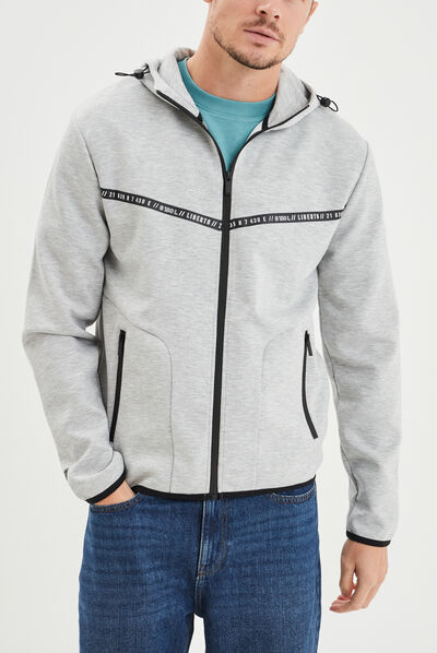 Gilet zippé à capuche Liberto gris homme