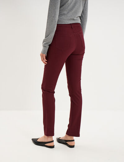 Pantalon slim stretch violet fonc&eacute; femme