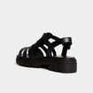 Sandales semelles crant&eacute;es noir femme