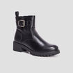 Bottines ranger avec boucles noir femme