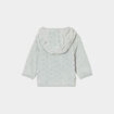 Gilet aspect velours à capuche vert pastel bébé fille