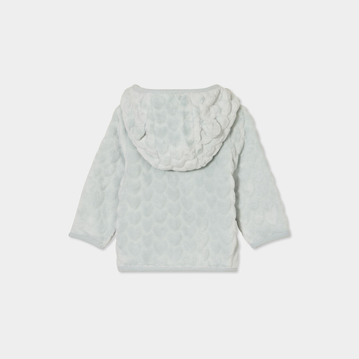 Gilet aspect velours à capuche vert pastel bébé fille
