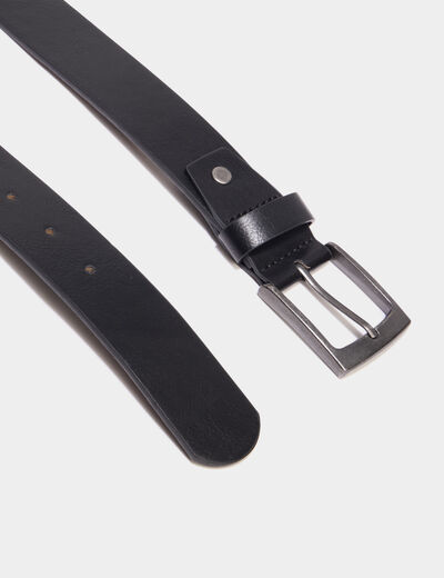 Ceinture &agrave; boucle rectangulaire noir homme