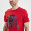 T-shirt manches courtes coton Liberto rouge foncé homme