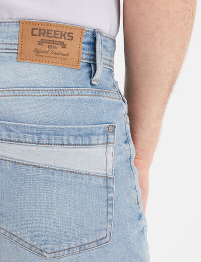 Bermuda regular en jean Creeks denim triple stone homme