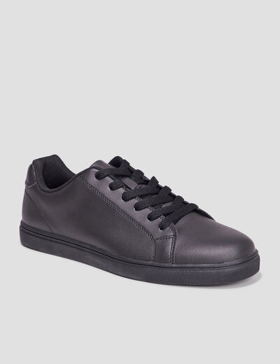 Tennis basses à lacets noir homme