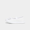 Ballerines toile &agrave; noeuds bout renforc&eacute; blanc fille