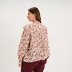 Blouse droite manches longues coton ecru femme grande taille