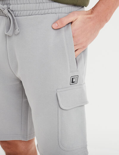 Bermuda de jogging avec poches côtés gris homme