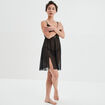 Nuisette dentelle et voile Mosquitos noir femme